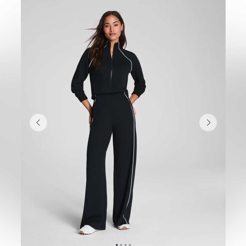 SPANX Black Jumpsuit with White Accents